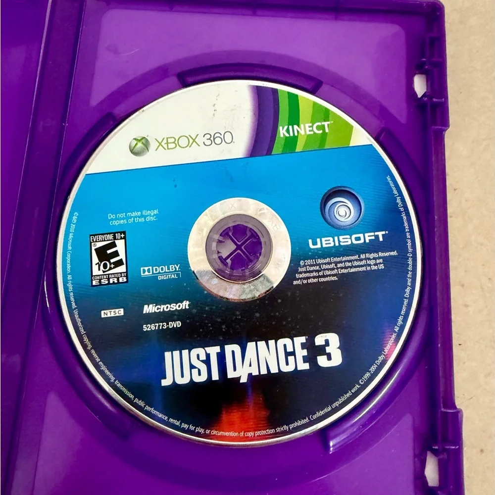 Dance LOT Dance Central 2 & Just Dance 3 Xbox 360 Kinect both WORK